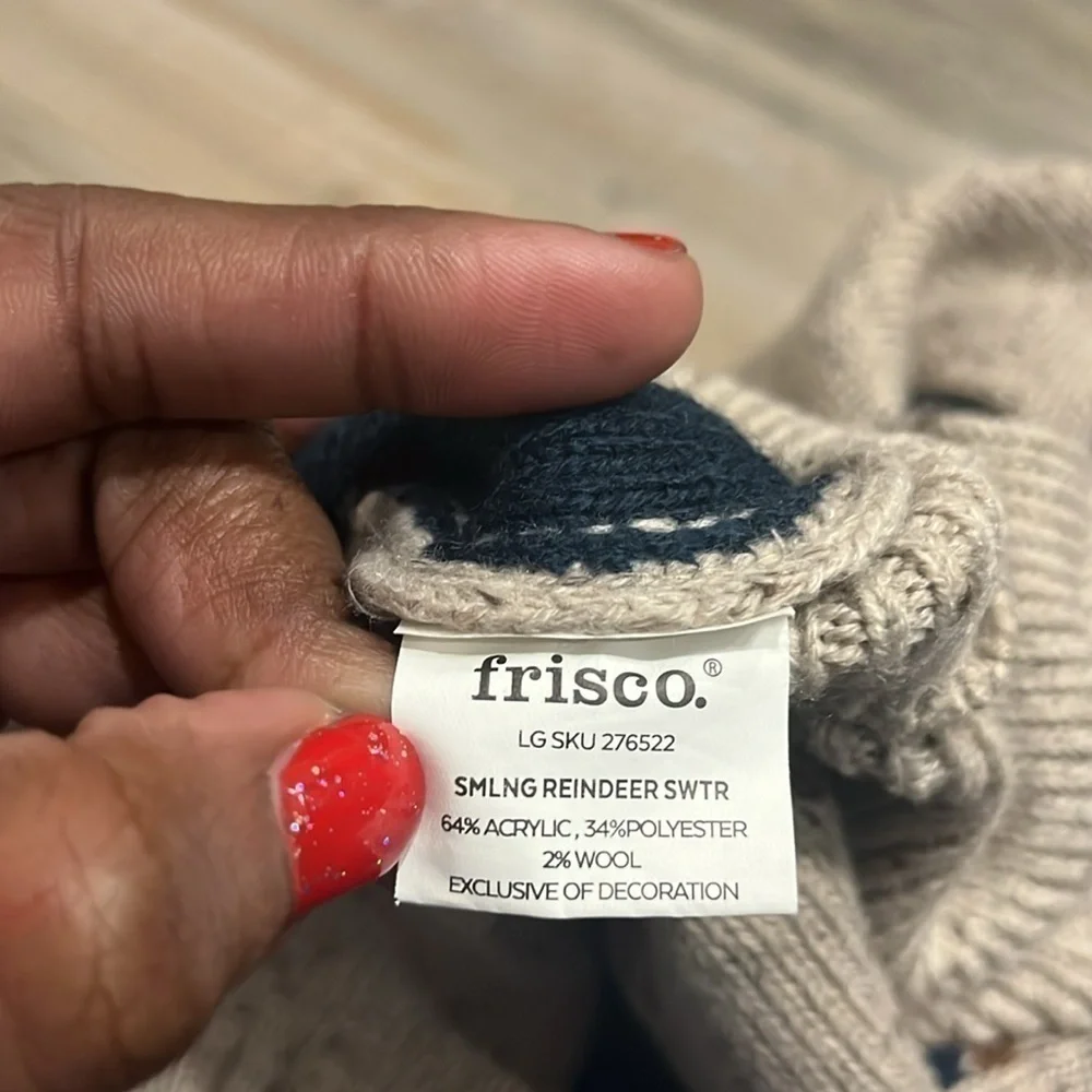 Frisco Brown Mix, 3D Reindeer Dog/Puppy Xmas Sweater Acrylic Blend Size Medium